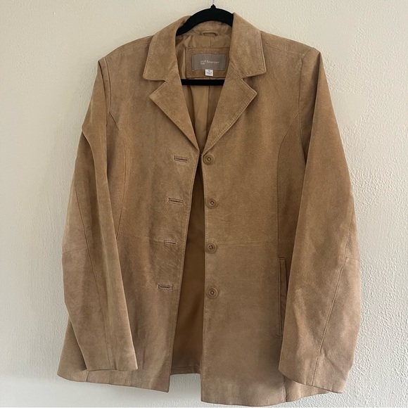 croft & barrow Jackets & Blazers - Croft & Barrow Light Brown Suede Blazer women’s Medium see details
